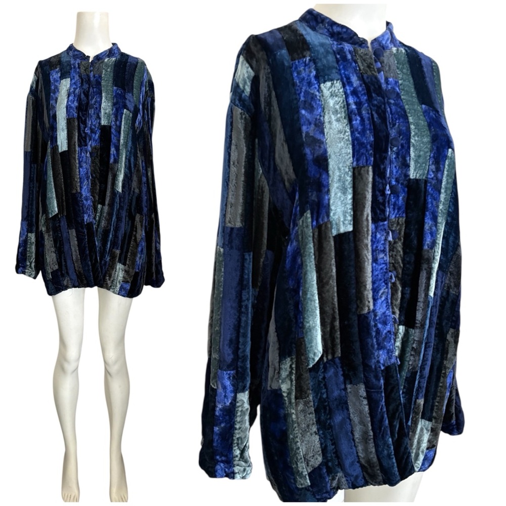 Vintage 90’s Phool Shimmering Patchwork Velvet Ja… - image 1